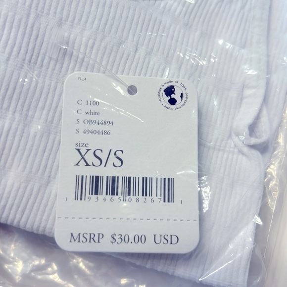 Free People Square One Seamless Cami Tank White Size XS / S NWT - Picture 6 of 6